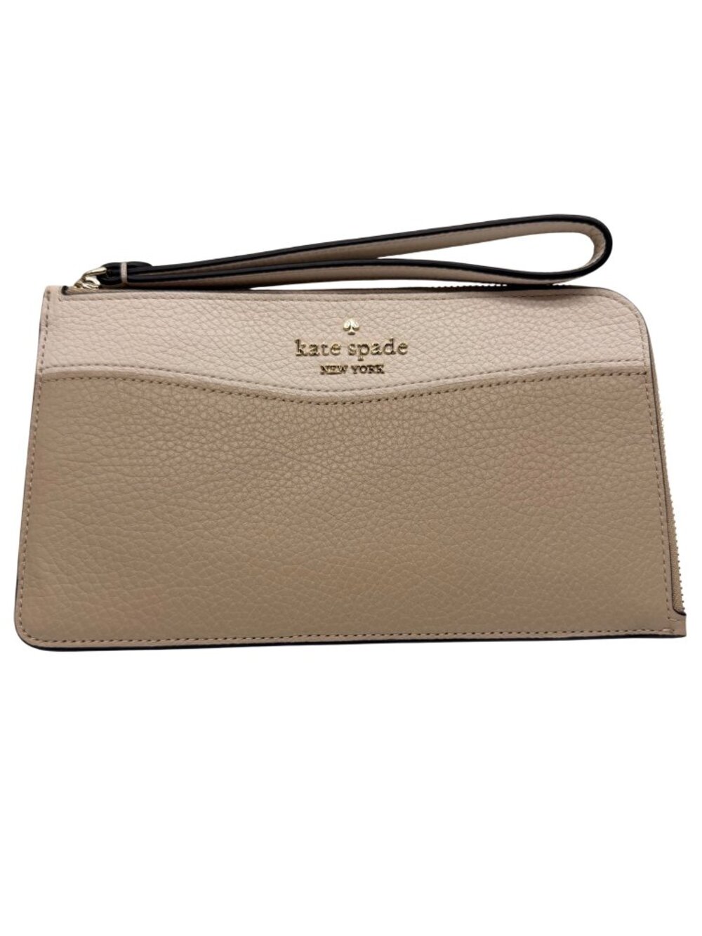 Kate Spade New York Lucy Color block Pebbled Leather Medium L-zip Wristlet